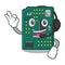 With headphone PCB circuit board in the cartoon