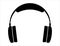 Headphone silhouette vector art white background