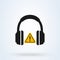 Headphone Simple vector modern icon. Ear protection sign, mandatory hearing protection
