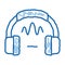 headphone sound doodle icon hand drawn illustration