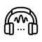 Headphone sound icon vector outline illustration