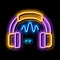 headphone sound neon glow icon illustration
