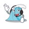 With headphone splash surf wave cartoon