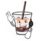 With headphone white russian mascot cartoon