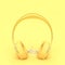 Headphone yellow color minimal and pastel concept