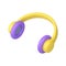 Headphones 3d icon music acoustic sound listening portable device realistic vector illustration