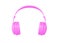 Headphones 3d render icon - pink music gadget, dj earphone and realistic sound device. Wireless audio accessory