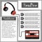 Headphones and audiocassette. Infographics