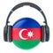 Headphones with Azerbaijani flag, 3D rendering
