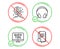 Headphones, Bitcoin project and Web tutorials icons set. Search file sign. Vector