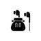 Headphones black glyph icon