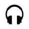 Headphones black and white flat icon