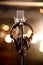 Headphones and Condenser Microphone in a Music Recording Studio