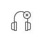 Headphones delete line icon