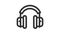 Headphones earphones flat icon. Headset silhouette