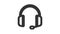 Headphones earphones flat icon. Headset silhouette