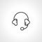 Headphones earphones line icon. call center icon