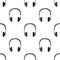 Headphones Flat Icon Seamless Pattern