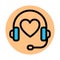 Headphones, heart fill background vector icon which can easily modify or edit