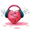 Headphones, heart, love - cartoon illusration.