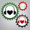 Headphones with heart. Vector. Three connected gears with icons