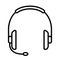 headphones icon line. Black symbol silhouette isolated on modern gradient