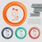 Headphones icons on the red, blue, green, orange buttons for your website and design with space text.