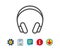 Headphones line icon. Music listening sign.