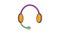 Headphones with microphone icon animation