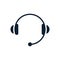 Headphones minimal icon with microphone