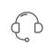 Headphones outline icon for online support vector eps10. Headphone sound icon. Call center service sign vector eps10.