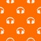 Headphones pattern vector orange