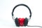 Headphones and Red heart concept for love listening