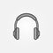 Headphones simple vector icon. Headphone symbol