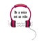 Headphones and sounding voice, Hand drawn vector illustration