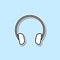 Headphones sticker icon. Simple thin line, outline vector of web icons for ui and ux, website or mobile application