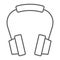 Headphones thin line icon, earphone and music