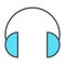 Headphones thin line icon. Vector illustration