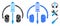 Headphones Tuning Screwdriver Mosaic Icon of Circles