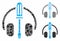Headphones tuning screwdriver Mosaic Icon of Inequal Items