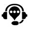 Headphones vector icon. hotline support service illustration symbol. headphone sign or logo.