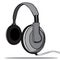Headphones on a white background. Vector