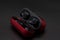 Headphonesr electronica metal plastic red black