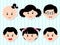 Heads of Girls/Boys with Black Hair