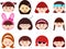 Heads of Girls, Women, Kids (Female Set) Different