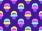 Heads in virtual reality glasses seamless pattern. Human face in VR headset in pop art style. Virtual reality glasses