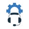 Headset control, configuration, audio settings icon. Editable vector isolated on a white background