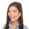 Headset customer service woman talking friendly