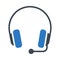 Headset glyph colour vector icon