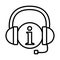 Headset with internet letter call center service line style icon